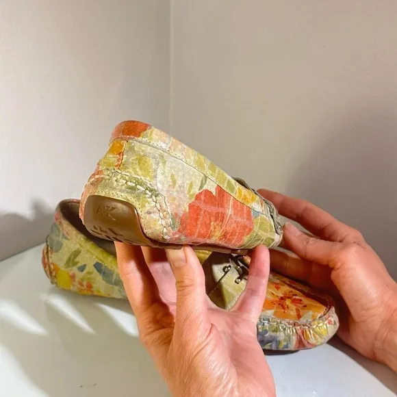 Vintage Anne Klein Leather Floral Print