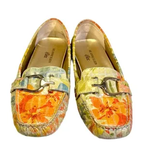 Vintage Anne Klein Leather Floral Print