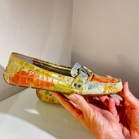 Vintage Anne Klein Leather Floral Print