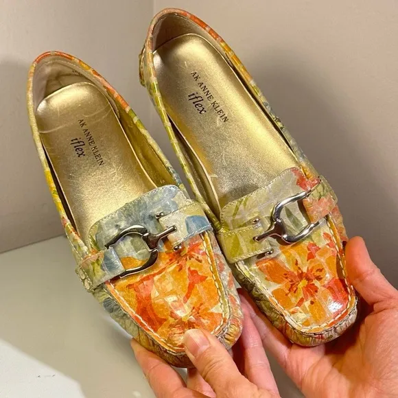 Vintage Anne Klein Leather Floral Print