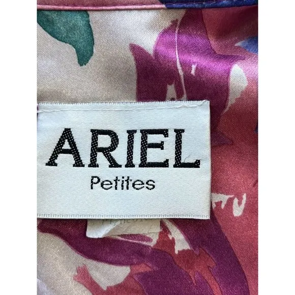 Vintage Ariel Petites Pink Florsl Floral Mumu‎ Robe Half zip Medium Made USA