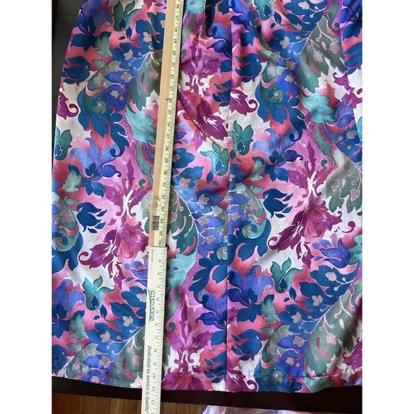 Vintage Ariel Petites Pink Florsl Floral Mumu‎ Robe Half zip Medium Made USA