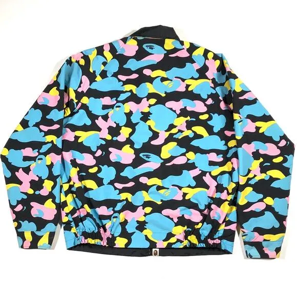 Vintage Bape Cotton Candy Camo Reversible Coach Jacket Size Medium M B32