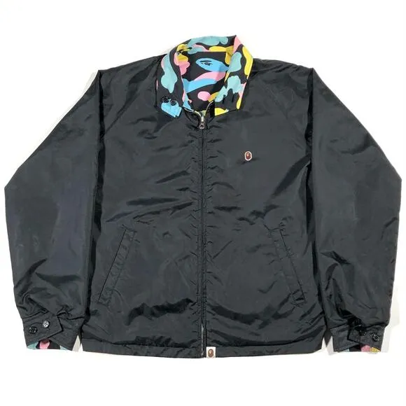 Vintage Bape Cotton Candy Camo Reversible Coach Jacket Size Medium M B32