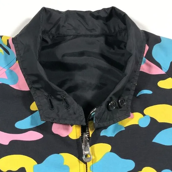 Vintage Bape Cotton Candy Camo Reversible Coach Jacket Size Medium M B32
