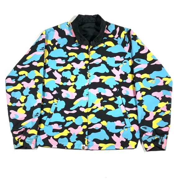 Vintage Bape Cotton Candy Camo Reversible Coach Jacket Size Medium M B32