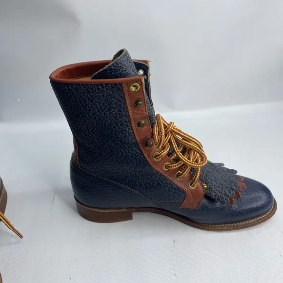 Vintage blue Womens Justin Ropers Cowgirl western boots shoes Travel, Rodeo 7 B