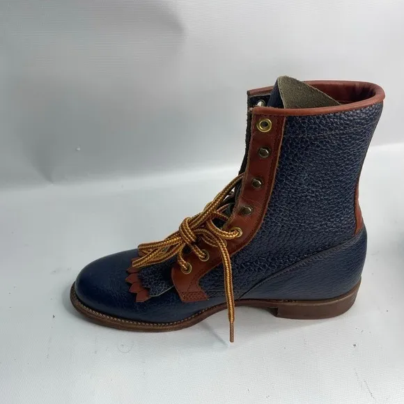 Vintage blue Womens Justin Ropers Cowgirl western boots shoes Travel, Rodeo 7 B