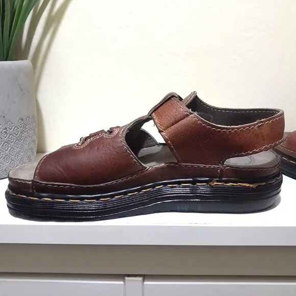 Vintage Brown Sun Star Leather Dr Marten Sandals Wms 8US   41EU  7UK