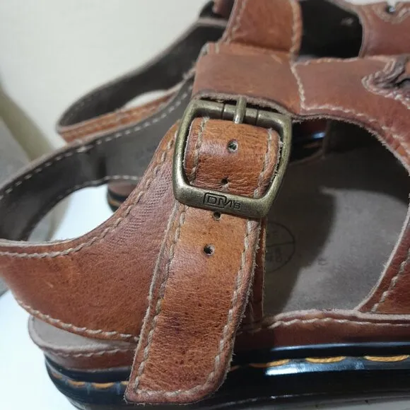 Vintage Brown Sun Star Leather Dr Marten Sandals Wms 8US   41EU  7UK