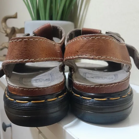 Vintage Brown Sun Star Leather Dr Marten Sandals Wms 8US   41EU  7UK