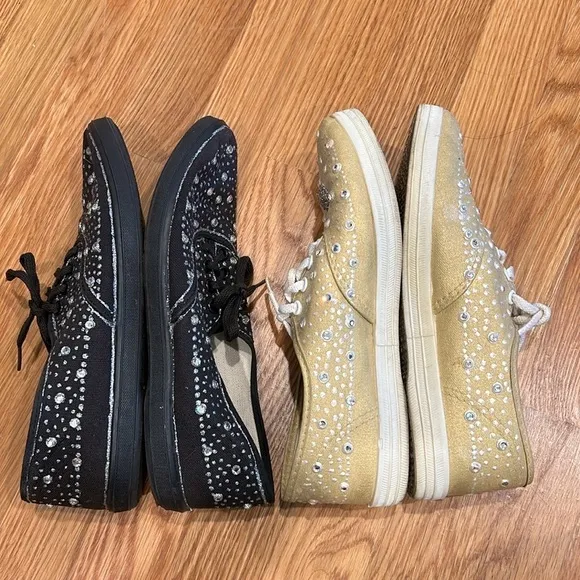 Vintage Cache bundle of 2 hand painted embellished sneakers women’s size 7