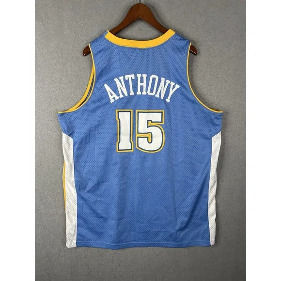 Vintage Carmelo Anthony Denver Nuggets Nike NBA Basketball Jersey XXL Sewn Blue