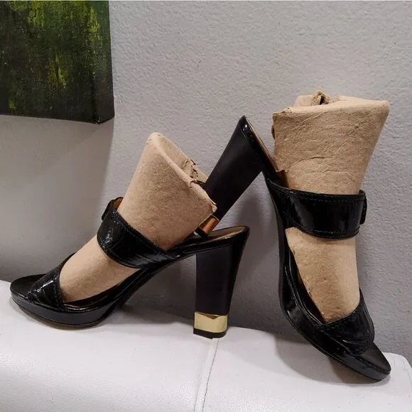 Vintage Coach Giada Patent Leather Sandals Size 7,5