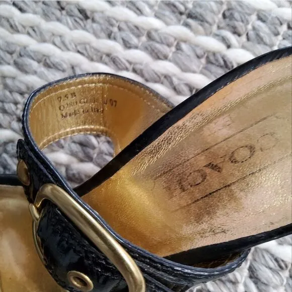 Vintage Coach Giada Patent Leather Sandals Size 7,5