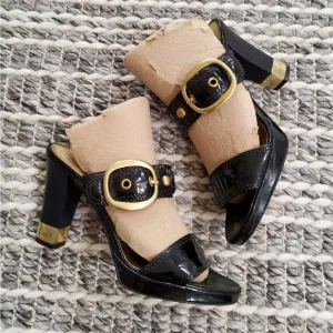 Vintage Coach Giada Patent Leather Sandals Size 7,5