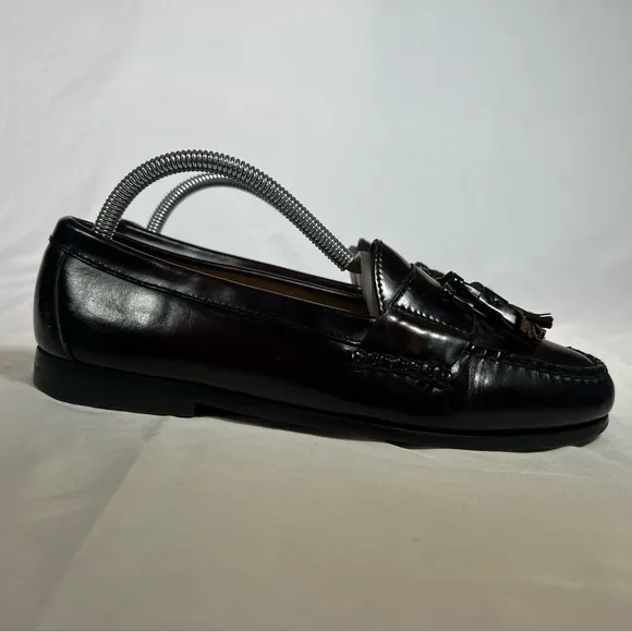 Vintage Cole Haan Burgundy Pinch Tassel Leather Loafers Dress Shoes Size 8