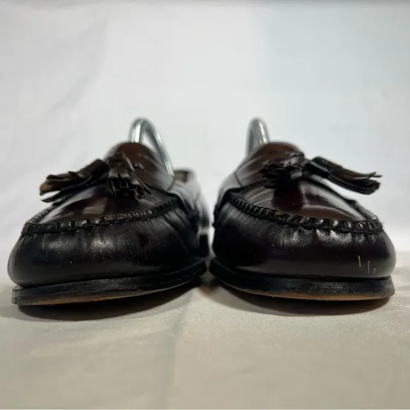 Vintage Cole Haan Burgundy Pinch Tassel Leather Loafers Dress Shoes Size 8