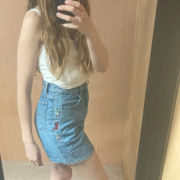 Vintage Cowboy Embroidered Denim Shorts