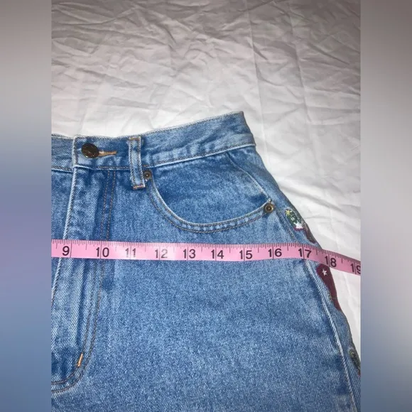 Vintage Cowboy Embroidered Denim Shorts