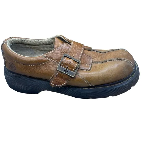 Vintage Doc Dr  Martens 12282 Women 10 Brown Leather Monk Strap Chunky Y2K Shoes