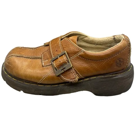 Vintage Doc Dr  Martens 12282 Women 10 Brown Leather Monk Strap Chunky Y2K Shoes