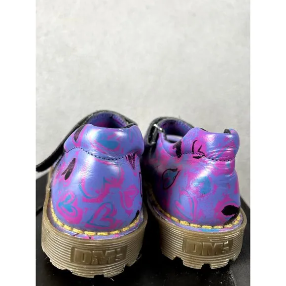 Vintage Dr Marten Maryjane Girl Toddler  Shoes Heart Graphic UK 13 US 1 RARE