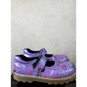 Vintage Dr Marten Maryjane Girl Toddler  Shoes Heart Graphic UK 13 US 1 RARE