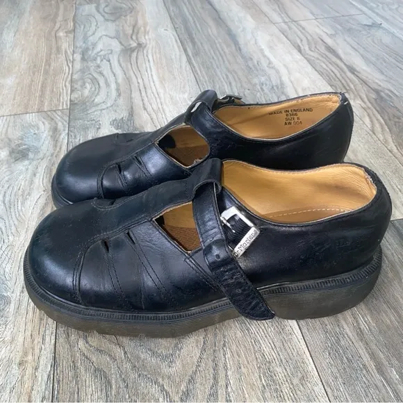 Vintage Dr Martens T-Bar 8366 Mary Jane Shoes Size 8 UK Men 9 Women 10 Y2K 90s