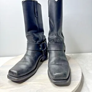 Vintage Durango Black Oiled Harness Boots 7.5 USA Made Engineer
