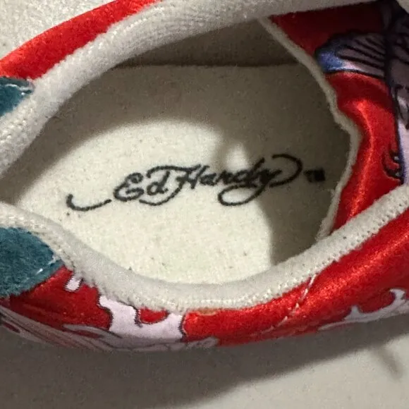Vintage Ed Hardy Y2K Size 6 Women Sneakers Animal Print Koy Fish Shoes