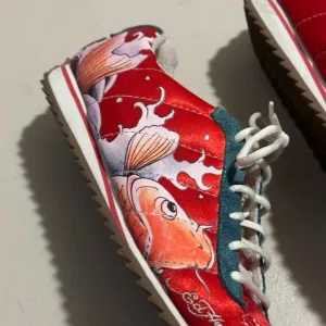 Vintage Ed Hardy Y2K Size 6 Women Sneakers Animal Print Koy Fish Shoes