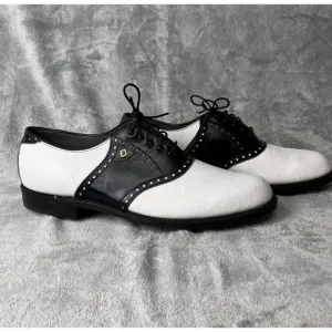 Vintage Footjoy Classics Mens Golf Shoes 51797 White Black‎ 12 A Leather