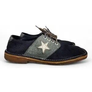Vintage Gallenkamp Shoes Mens 9 D Purple Gray Star Lace Up Oxford Suede Rare