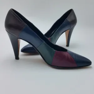 Vintage Garolini Shoes Multi Colored Heeled Pump