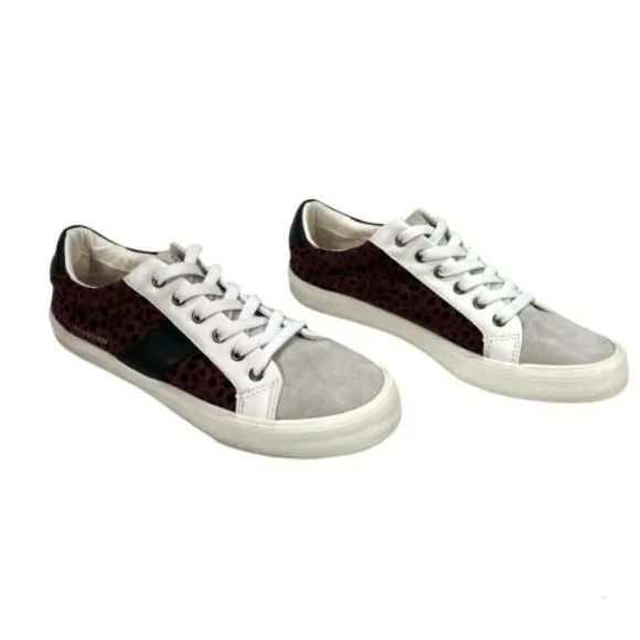 Vintage Havana Dina Wine Maroon Leopard Print Womans Size 10 Shoes Sneakers