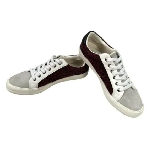 Vintage Havana Dina Wine Maroon Leopard Print Womans Size 10 Shoes Sneakers