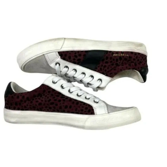 Vintage Havana Dina Wine Maroon Leopard Print Womans Size 10 Shoes Sneakers