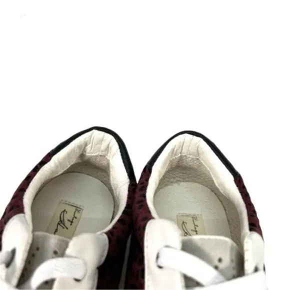 Vintage Havana Dina Wine Maroon Leopard Print Womans Size 10 Shoes Sneakers