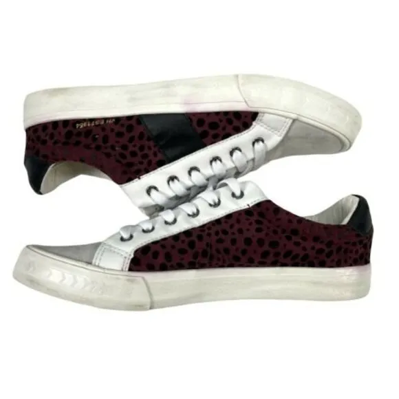 Vintage Havana Dina Wine Maroon Leopard Print Womans Size 10 Shoes Sneakers