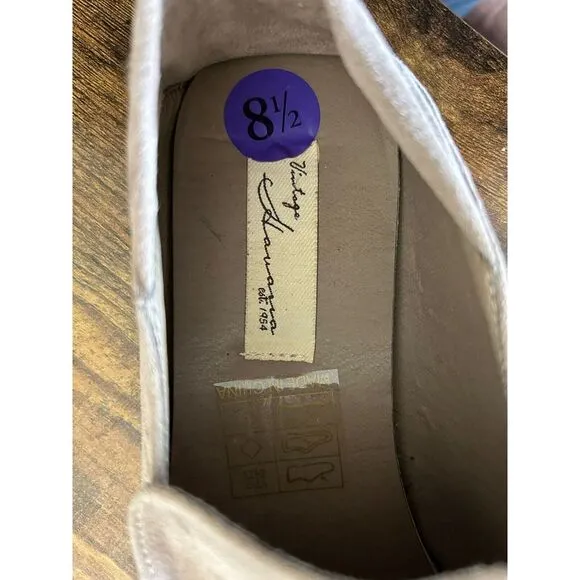 Vintage Havana Polly‎ Shoes Women's Size 8.5 Taupe Beige Suede Bit Loafer Flats