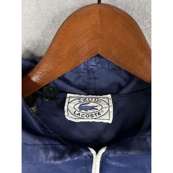 Vintage Izod Lacoste Mens Red Blue Nylon Windbreaker Jacket Size M‎