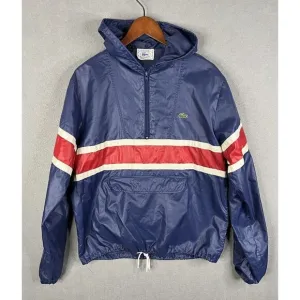 Vintage Izod Lacoste Mens Red Blue Nylon Windbreaker Jacket Size M‎