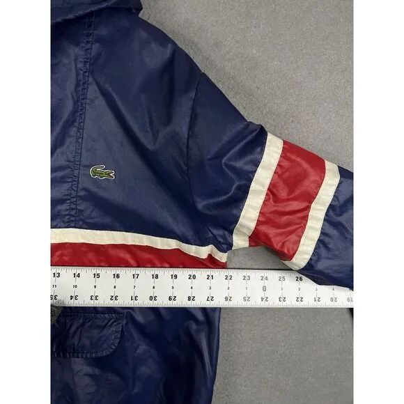 Vintage Izod Lacoste Mens Red Blue Nylon Windbreaker Jacket Size M‎