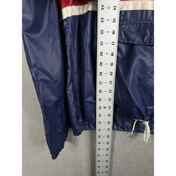 Vintage Izod Lacoste Mens Red Blue Nylon Windbreaker Jacket Size M‎