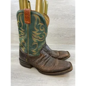 Vintage Justin Boots 5505 Men's Boot Western Cowboy Ostrich Leather 11D Brown