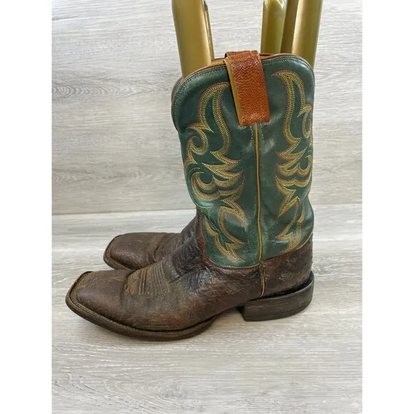Vintage Justin Boots 5505 Men's Boot Western Cowboy Ostrich Leather 11D Brown