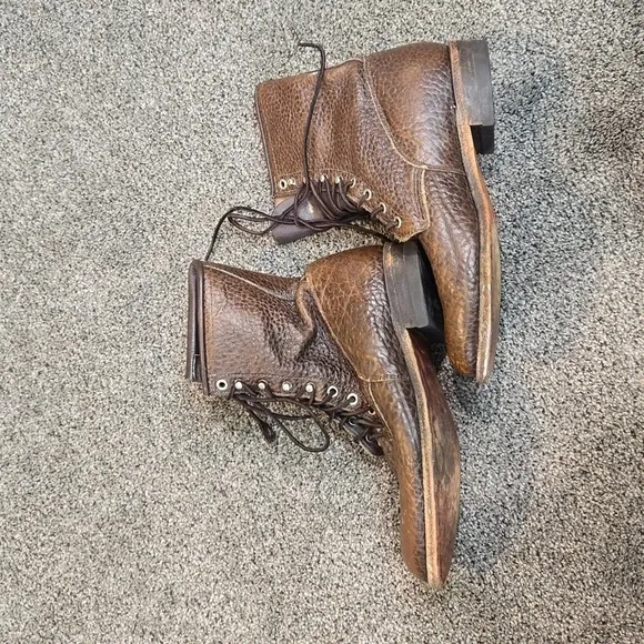 Vintage Justin Mens Y2K Leather 90 shoes combat sz 8D