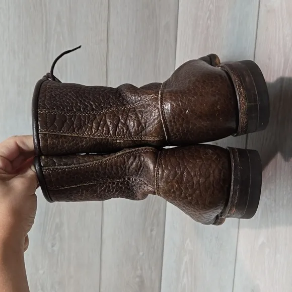 Vintage Justin Mens Y2K Leather 90 shoes combat sz 8D