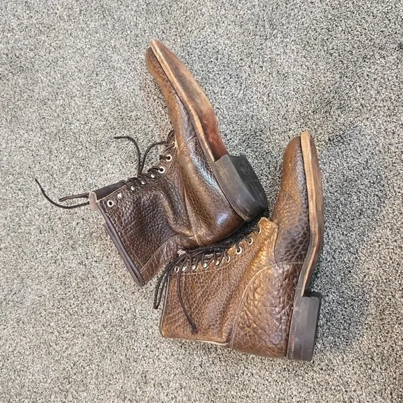 Vintage Justin Mens Y2K Leather 90 shoes combat sz 8D